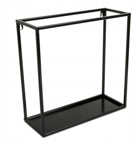 HowHomely Wandregal Metall Schwarz 40 x 40 x 15 cm Moderne Wandregale | Loft Hängeregal für Wanddeko Wohnzimmer Schlafzimmer Bad Café Büro und Hotel