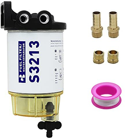 S3213 Fuel Water Separator Marine Kit, 10 Micron Filter Effect is Suitable for 3/8 Inch Npt Outboard Motor Mercury 35-60494-1, 18-7932-1, 18-17928, 35-809097