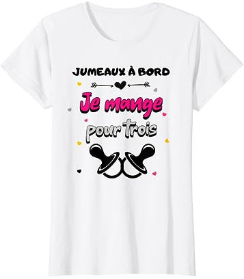Annonce Grossesse Jumeaux Cadeau Femme Enceinte Jumeaux T-Shirt