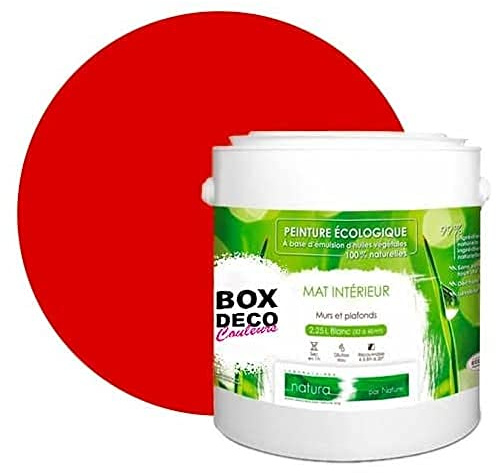 BOX DECO COULEURS Peinture murale naturelle écologique aspect mat intérieur Natura - 2,5L / 33m², Orange Madagascar