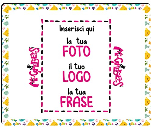 Alfombrilla para ratón personalizable con foto y texto, Alfombrilla Ordenador (Gattini)