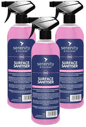 Antibacterial Surface Sanitiser - Multipurpose Disinfection Spray - Food Safe Vegan Friendly Formula - Great for Kitchens, Bathrooms and Other Hard Surfaces 750ml Pack of 3