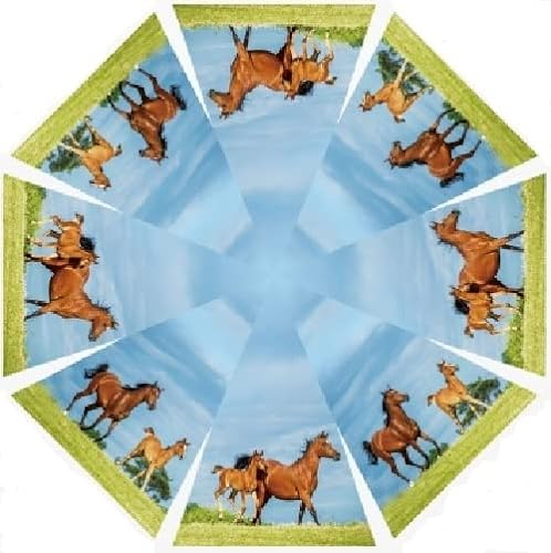 Cornelissen Kinderschirm mit Pferden, Automatikschirm, Stockschirm, Kinderschirme Tiere Pferde Pferd Pony