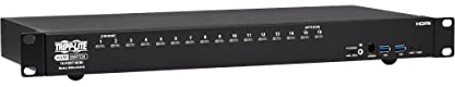 Tripp Lite 16-Port 4K HDMI KVM Switch, 2 USB 3.2 Peripheral Sharing for Keyboard & Mouse, 4K @ 60 Hz - Windows, Mac and Linux Compatible - 1U Rack-Mount, 3-Year Warranty (B024-H4U16)