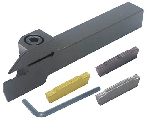 RANRAO Drei MGMN200 Hartmetall-Einsatz + MGEHR1212-2 (rechts) CNC-Drehmeißel-Nut-Werkzeughalter