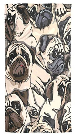 YOUJUNER Damen Seidentücher Mops-Hundeportrait Seide Schal Halstuch Lang Halstuch Halstücher Seidenschal