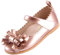 EIGHT KM Scarpe da Bambina Piccola Mary Jane Principessa da Sposa Ballerine EKM7063 Fiocco in Pelle Verniciata Oro Taglia EU 24