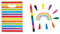Baker Ross Partytüten Regenbogen - 10 Stück (FC998) und Wachsmalstifte in Regenbogenfarben - 4 Stück (AV214)