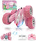 OYAKG Voiture Télécommandée,4WD Licorne Rose Voiture Telecommandé Enfant Fille 3 4 5 6 7 8 9 10 Ans Aves Radiocommandée et 2 Piles,Voiture RC 360° Flip Rotatif et Lumière,Jouet Cadeau Fille 3-12 Ans