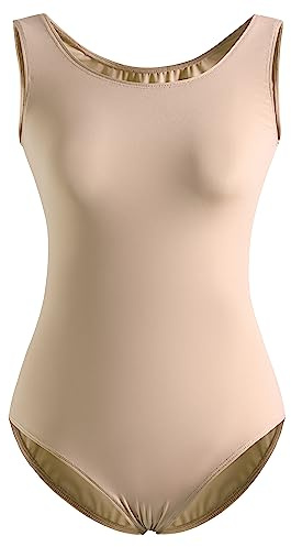 DANSHOW Tank-Trikot für Damen, Tanz, Ballett, Erwachsene, Gymnastik | Team-Basic-Stil, ärmelloses Ballett-Outfit, durchgehendes Futter vorne, elastischer und weicher Stoff
