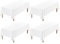 Showgeous 4 Stück Tischdecke Weiß Tischdecken 153×320cm Rechteckige Tischdecke Polyestergewebe Waschbare Tischtuch für Restaurant Buffetpartys Camping