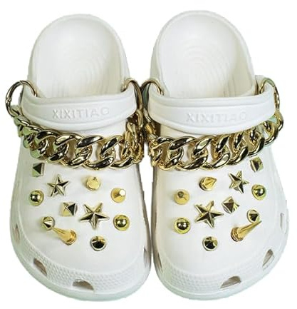 WEIDU Ganzes Set DIY Croc Ohrstecker Charms Hochwertige Nieten Croc Charms Designer Vintage Punk Kette Clogs Schuhschnalle