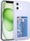 AMPLE Case for iPhone 15 Plus, Liquid Silicon Back Card Holder Phone Case, Ultra Slim Soft TPU Shockproof Case with Card Slot, Card Holder Sleeve, Wallet Card for iPhone 15 Plus (Clear)