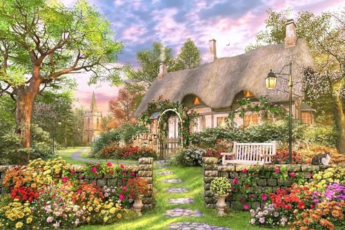 100 Piece Puzzles for Kids Countryside Landscape Puzzle 100 Piece Puzzles for Adults Rural Cottage Oil Painting Puzzles 100 Pieces for Adults 100 Piece Puzzles for Seniors, Kids Puzzles 100 Piece