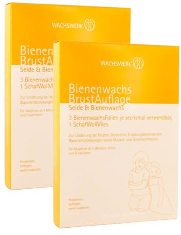 WACHSWERK Bienenwachs Brustauflage | Doppelpack | 2 Packungen | Babys, Kinder & Erwachsene | | inkl. eBook Hausmittel bei Erkältung & Co.