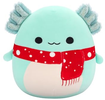 Squishmallows Original 19,1 cm Richie der blaugrüne Axolotl mit rot gepunktetem Schal