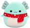 Squishmallows Original 19,1 cm Richie der blaugrüne Axolotl mit rot gepunktetem Schal