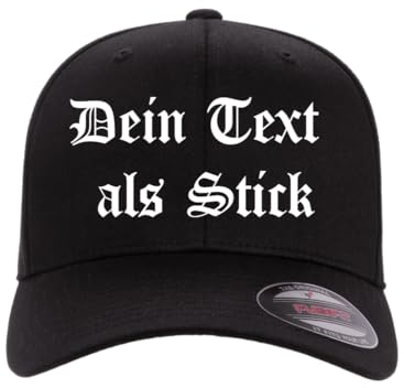 Baseballcap Flexfit mit Namen oder Wunschtext individuell Bestickt - für Damen und Herren