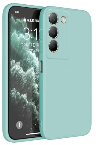 Topme Handyhülle Hülle Fur vivo V40 SE 5G (6.67 Inches) Case Schutzhülle, Hautschutz Aus TPU Silikonhülle - Helles Cyan
