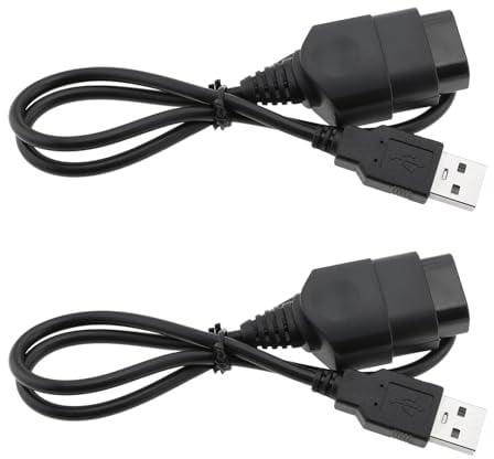 VGOL 2pcs USB Adapter Cable for Game Controller USB Converter Adapter Cable Compatible with Xbox Gen.1 Controller Black