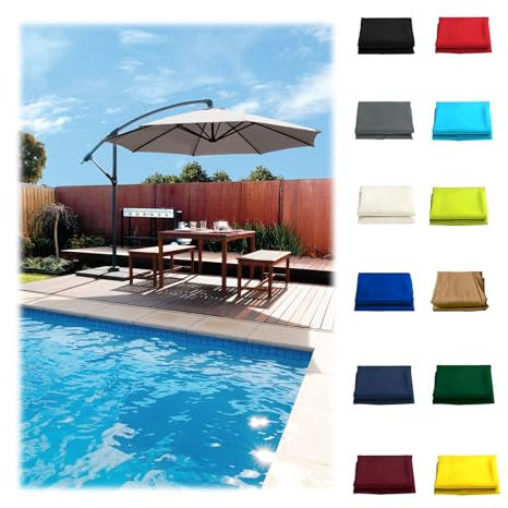 MObyat Parasol De Jardin Tissu De Rechange, Toile De Rechange Universelle pour Parasol De Terrasse, Cour, Plage, Piscine, Table De Marché, Auvent De Rechange pour Parasol