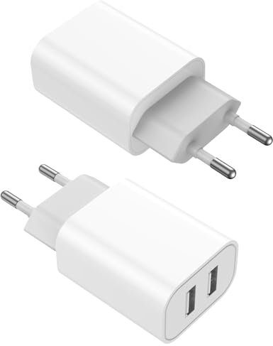 2 paquetes de cargador rápido USB, certificado MFi] doble puerto carga de pared cargador adaptador de corriente universal para iPhone 14/13/12/11/x/8, Samsung, Xiaomi, Huawei Teléfonos Charger