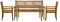 Dynamic24 Garten Sitzgruppe massiv Essgruppe Balkon Terrasse Holz Gartenstuhl Gartentisch