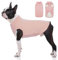 Katzinst Hundepullover Fleece Weste Dehnbares und Warmes Sweatshirt Hunde T-Shirt Hundepulli für Mittelgroße Hunde Pullover für Französische Bulldoggen Border-Collie Corgis Rosa XL