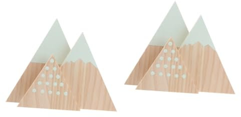 Amosfun 6 Pz Decorazione in Legno Segni di Montagna Triangolo Arredamento del Tavolo Arredamento della Casa Ornamenti di Montagna Triangolo Ornamenti di Montagna Desktop Green di Legno