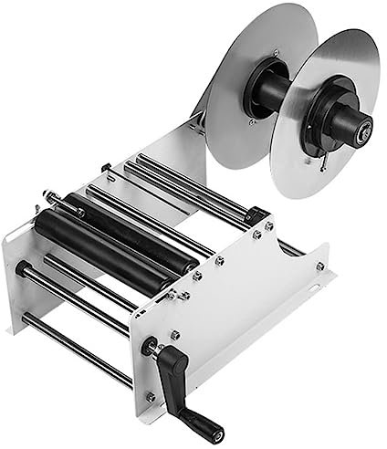 Adjustable Round Bottle Labeling Machine, Label Applicator for Food Catering, Manual 20~40Times/Minute, Width 10-150mm Length 10-300mm Label