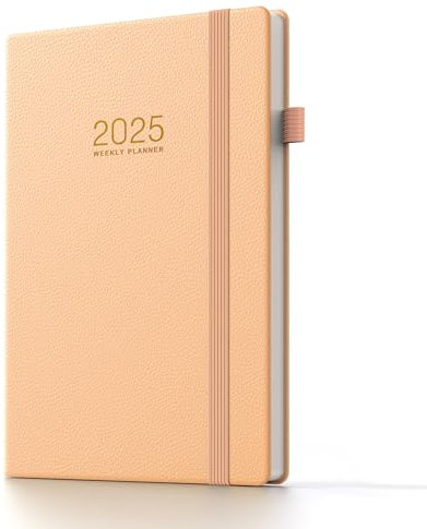 TDOLISSTE - Agenda Settimanale 2025 Diario Scuola A5 Planner Settimanale 12 Mesi da Gennaio 2025 a Dicembre 2025, Chiusura Elastica, Passante per Penna, Copertina Rigida (Rosa)