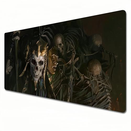 Diablo Tapis de souris de jeu, noir et rouge, taille XL - 800 x 300 cm - Grand tapis de souris pour bureau - Bords cousus - Imperméable - Antidérapant (A07, XL)