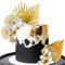 Xsstarmi 33 Pack Gold Paper Palm Fan Cake Decoration Boho Acrylic Ginkgo Leaf Cake Pick White Gold Balls Cake Decorations for Baby Shower Wedding Bridal Shower Birthday Party DIY Cake Decorations