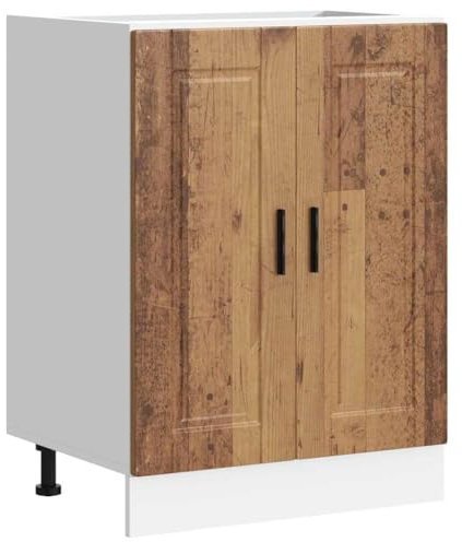 vidaXL Mueble bajo de Cocina Porto Madera Vieja Madera reconstituida, Mueble bajo de Fregadero, Mueble bajo de Cocina con Puerta, Mueble bajo de Fregadero