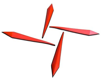 Oshhni 4Pcs Snowboard Stomp Pads Snowboard Grip Pad Snowboard Traktion Stomp Pad für Outdoor, Rot