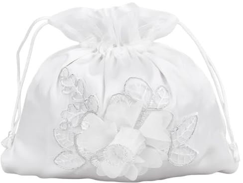 CRASPIRE Borsa da Sposa Raso Porta Soldi A Mano Decorata