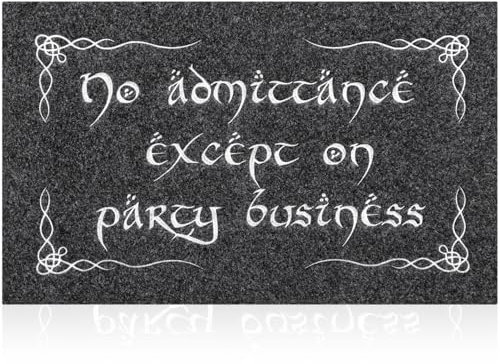 MWAZZLL Funny Doormat Large No Admittance Except On Party Business Mats 60 x 90 cm Non Slip Outdoor Indoor Welcome Door Mats for Front Door,Entrance,Patio Grey