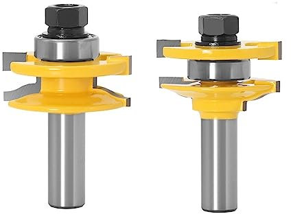2 uds 12mm 1/2 vástago Ogee Rail y Stile juego de brocas de madera combinadas con punta de carburo de tungsteno línea cuchillo cortador brocas for enrutador(2pcs 12mm shank)