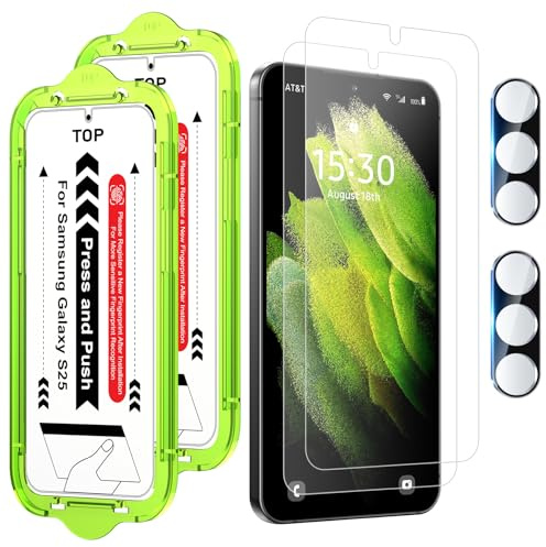 Esanik Matt Schutzfolie für Samsung Galaxy S25 6,2 (2+2 Stück), 2x PET S25 Matte Displayschutz Folie + 2x Kameraschutz, 7H Anti-Glare Matte Screen Protector