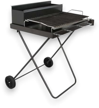 Briconess.com Barbecue a Legna salvaspazio da Campeggio con griglia Pesante in Acciaio Inox Gambe chiudibili e Ruote Kart