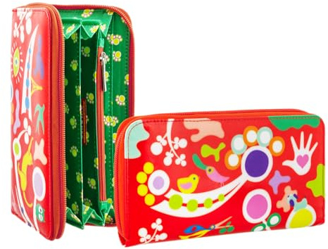 Pylones - Geldbörse – Reise Celebration – beschichteter Stoff – 19 x 11 cm, rot, 19x11 cm, Modern