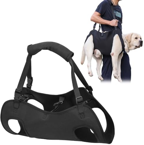 Yuragim Aide au transport pour chien - Harnais portable pour chien - Escalier réglable - Harnais de levage pour pattes arrière - Support de hanche avec poignées - Support de sécurité pour chiens