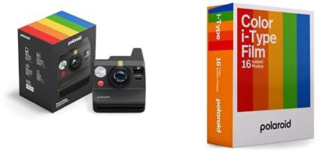 Polaroid - NOW Gen3 - Instant Camera - Camera + Color Film Bundle (16 photos) Black