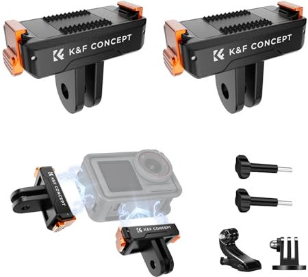K&F Concept Magnetic Quick Release Adapter for DJI Osmo Action 5 Pro 4 3, For Osmo 360, Action Camera Mount 2 Spigot Design Sports Camera Mount Accessories(2 PCS)