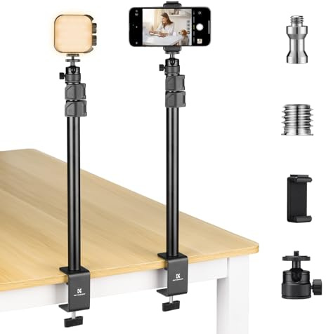 K&F CONCEPT 37-91CM Verstellbar Table Top Lampenstativ W/360°Kugelkopf,2Stk | 360° Drehung & 90° Neigung Fotografie Lichtstativ für DSLR Kamera, Ringlicht, Live Streaming, Video Aufnahmen,TD02