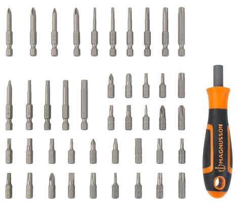Magnusson Set of 44 SCS37 Screwdriver Bits — Alloy Steel, Black and Orange