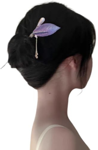 6 lila Blatt Metall Haarnadeln Frauen Fleischbällchen Form Stirnbänder Neue chinesische moderne Haarschmuck