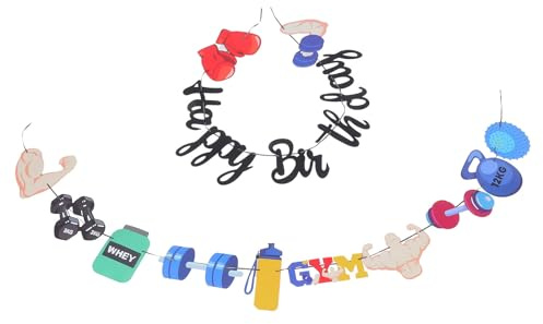 LIFKICH Gym Party Banner aus Papier für Fitness Geburtstagsfeier mit Robustem Design und Vielseitiger Verwendung als Dekoration für Sporträume und Turnhallen