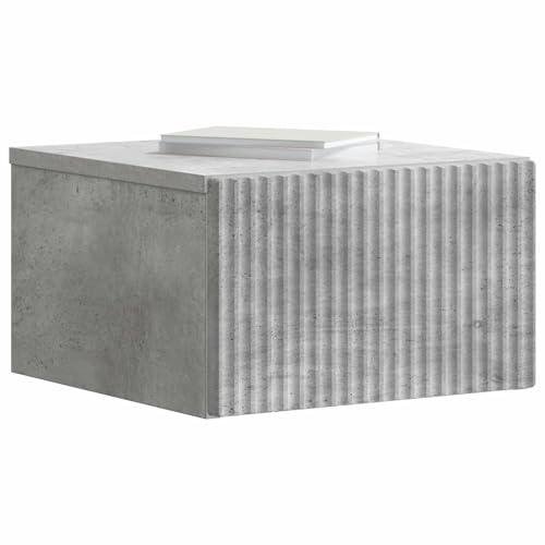 vidaXL Wandmontierter Nachttisch 2 pcs Betongrau 33 x 34,5 x 20 cm, Antiker Stil Schrank, Wohnzimmer Möbel, Vintage Wandregal, platzsparender Organizer, Speicherlösungen