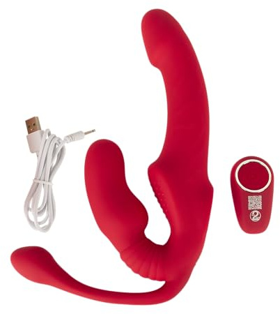 You2Toys Strapless Strap-On Triple Teaser RC Vibrator für Paare – 3 Motoren, 10 Vibrationsmodi, Fernbedienung, Vaginal- & Analplug, flexibler Dildo für Pegging, Erotik & Rollenspiele